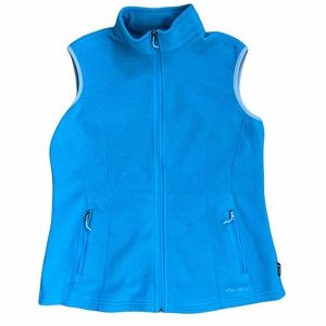 Women’s Eddie Bauer Fleece Bahama Blue Zip Vest, Size Large, Like New Condition